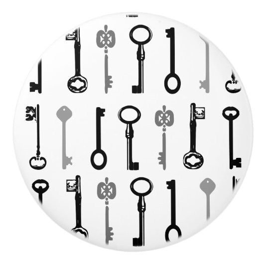  Skeleton Key Ceramic Knob Keramische Knop (Voorkant)