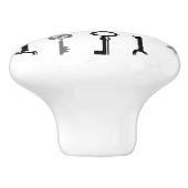 Skeleton Key Ceramic Knob Keramische Knop (Zijkant)