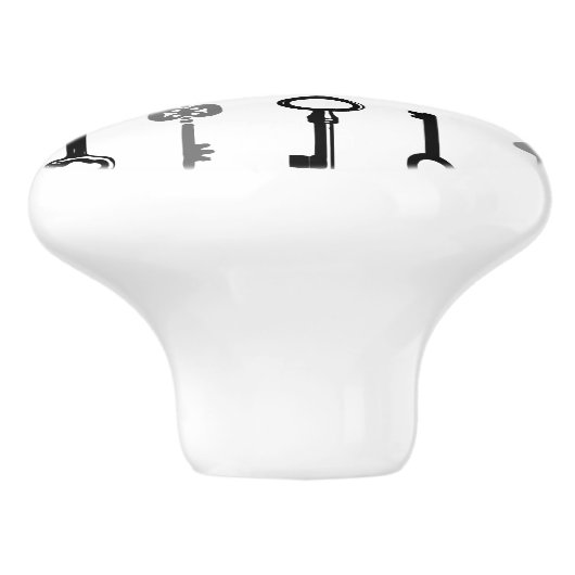 Skeleton Key Ceramic Knob Keramische Knop (Zijkant)