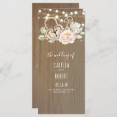 Skeleton Key en Lock Vintage Trouwprogramma's Programmakaart (Voorkant / Achterkant)