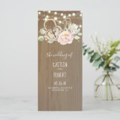 Skeleton Key en Lock Vintage Trouwprogramma's Programmakaart (Staand voorkant)