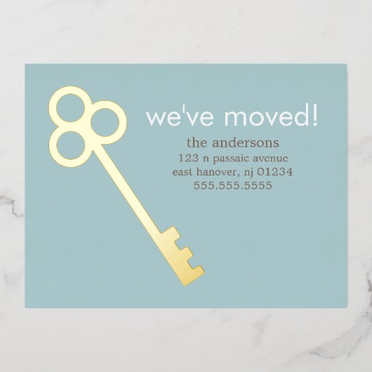 Skeleton Key Moving Announements Folie Uitnodiging Briefkaart (Voorkant)