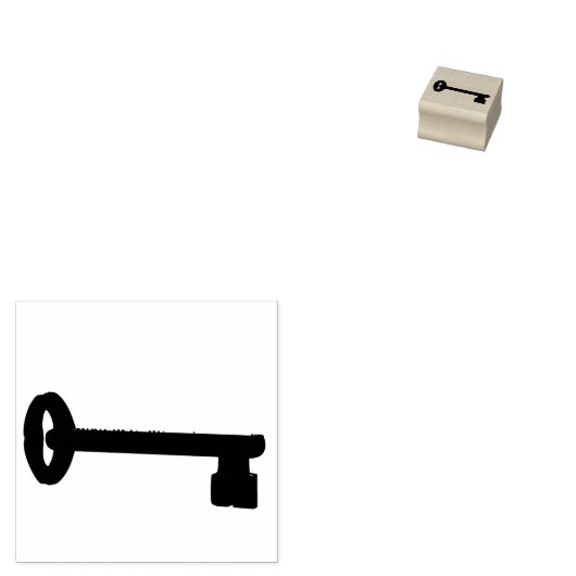 Skeleton key silhouet art stempel (Gestempeld)