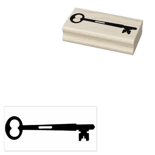 Skeleton Key Silhouette  Rubber Art Stempel (Gestempeld)