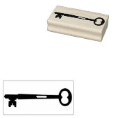  Skeleton Key Silhouette Rubber Art Stempel (Gestempeld)