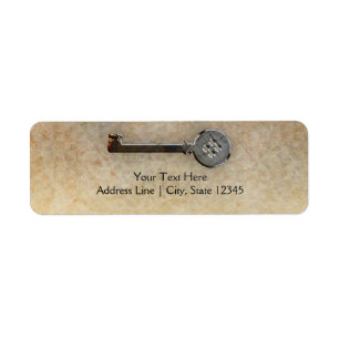 Skeleton Key Vintage Uitzendend-We hebben adres ve Etiket