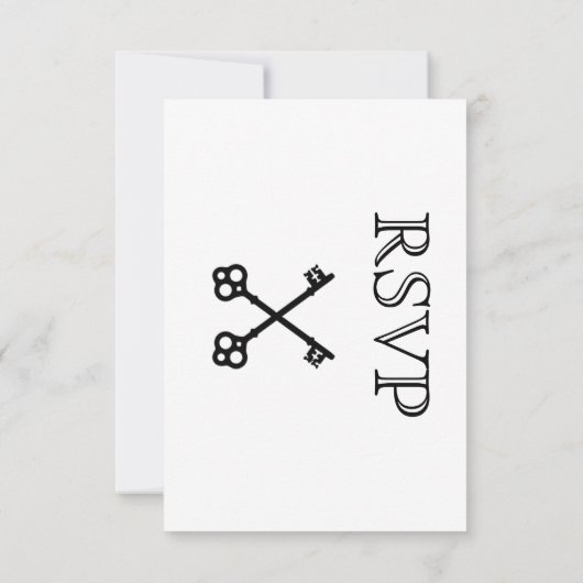 Skeleton Key Weddenschap RSVP-kaart RSVP Kaartje (Achterkant)