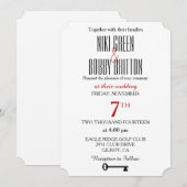 Skeleton Key Wedding Invitation Kaart (Voorkant / Achterkant)