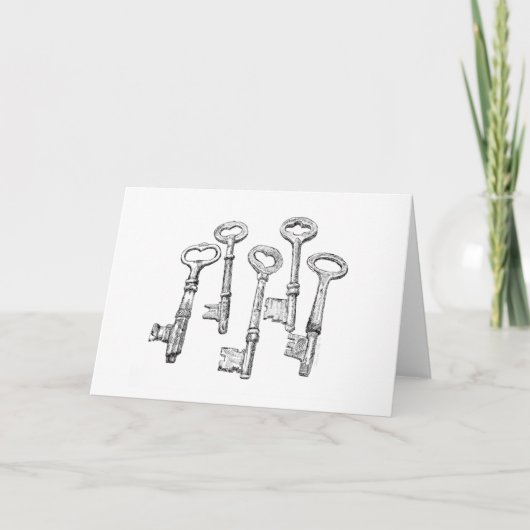 Skeleton Key Wenskaart (leeg binnen) Bedankkaart (Voorkant)