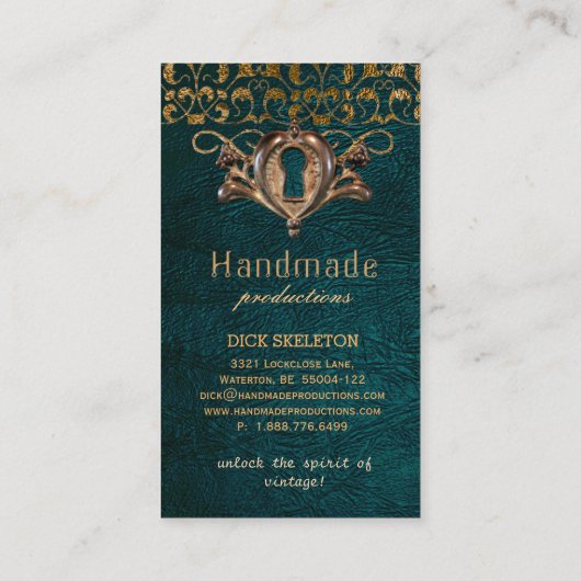 Skeleton Keys Old Lock Steampunk Gothic Visitekaartje (Achterkant)