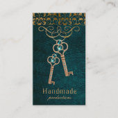 Skeleton Keys Old Lock  Steampunk Gothic Visitekaartje (Voorkant)