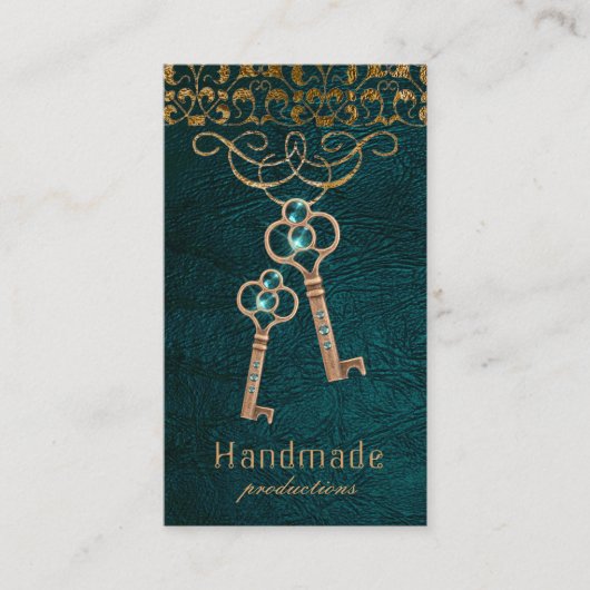 Skeleton Keys Old Lock  Steampunk Gothic Visitekaartje (Voorkant)