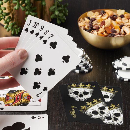 Skeleton King Skulls die kaarten spelen (Insitu)