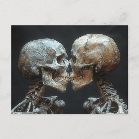 Skeleton Kiss Briefkaart (Voorkant)