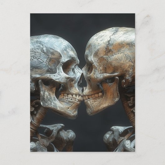 Skeleton Kiss Briefkaart (Voorkant)