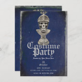 Skeleton Knight Blue Halloween Skull Costume Party Kaart (Voorkant / Achterkant)