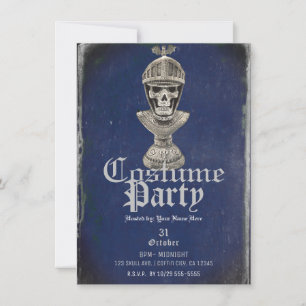 Skeleton Knight Blue Halloween Skull Costume Party Kaart