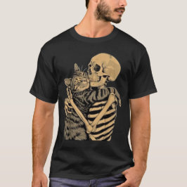 Skeleton Knuffelkat – Schattige Gothic Cat Lover G T-shirt