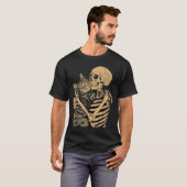 Skeleton Knuffelkat – Schattige Gothic Cat Lover G T-shirt (Voorkant volledig)