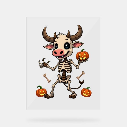 Skeleton Koe Parade Acryl Bord (Voorkant)