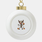 Skeleton Koe Parade Keramische Bal Ornament (Voorkant)