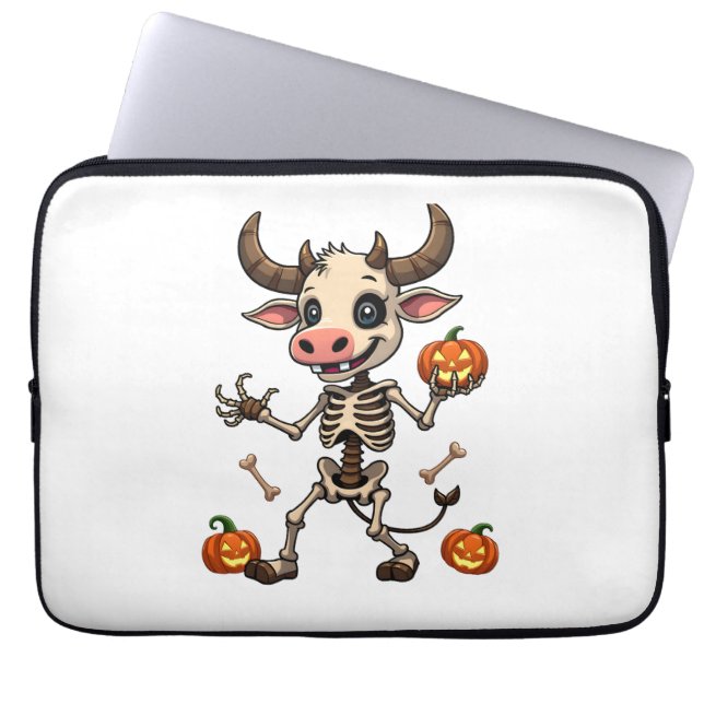 Skeleton Koe Parade Laptop Sleeve (Voorkant)
