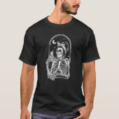 Skeleton koffie met rommelig haar t-shirt (Voorkant)