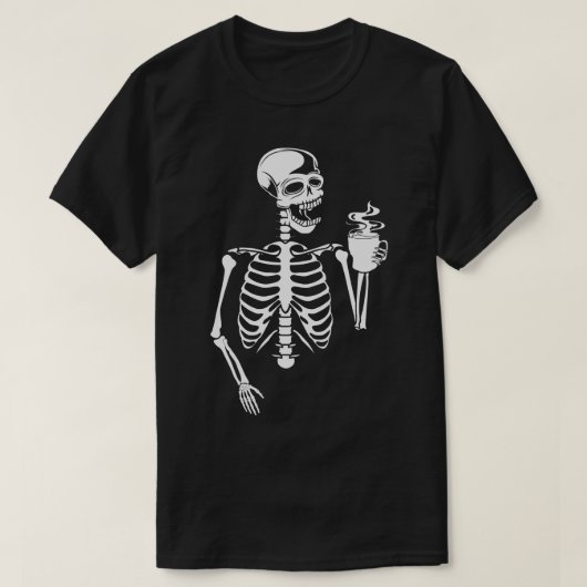 Skeleton koffie t-shirt (Design voorkant)