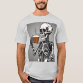 Skeleton koffie t-shirt (Voorkant)