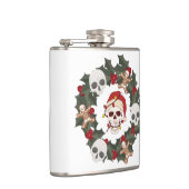 Skeleton Krans op een Vinyl Wrapped Flask Heupfles (Rechts)