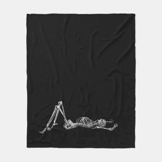 Skeleton Laden Black Halloween Fleece Deken (Voorkant)