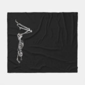 Skeleton Laden Black Halloween Fleece Deken (Voorkant (Horizontaal))