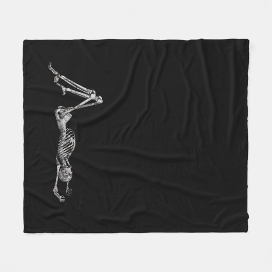 Skeleton Laden Black Halloween Fleece Deken (Voorkant (Horizontaal))