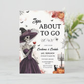 Skeleton Lady Halloween cocktail party uitnodiging (Staand voorkant)