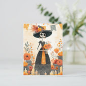 Skeleton Lady La Catrina Day of the Dead Feestdagenkaart (Staand voorkant)