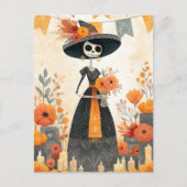 Skeleton Lady La Catrina Day of the Dead Feestdagenkaart (Voorkant)