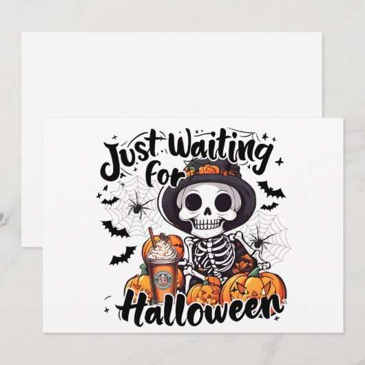 Skeleton Latte Countdown Feestdagenkaart (Voorkant / Achterkant)