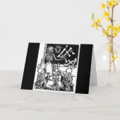 Skeleton leraar en studenten "Dag van de dood" Kaart (Gele Bloem)