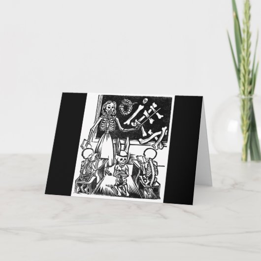 Skeleton leraar en studenten "Dag van de dood" Kaart (Voorkant)