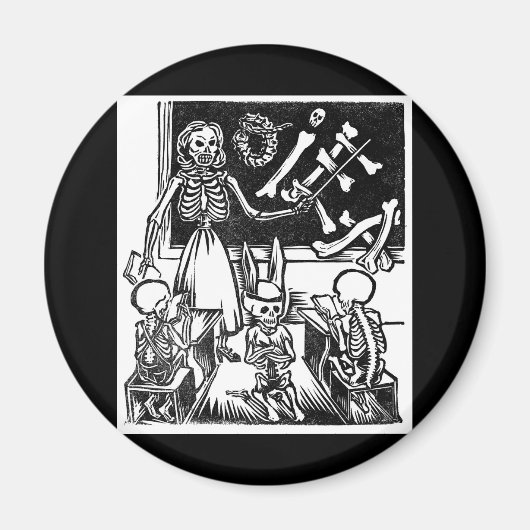 Skeleton leraar en studenten "Dag van de dood" Magneet (Voorkant)