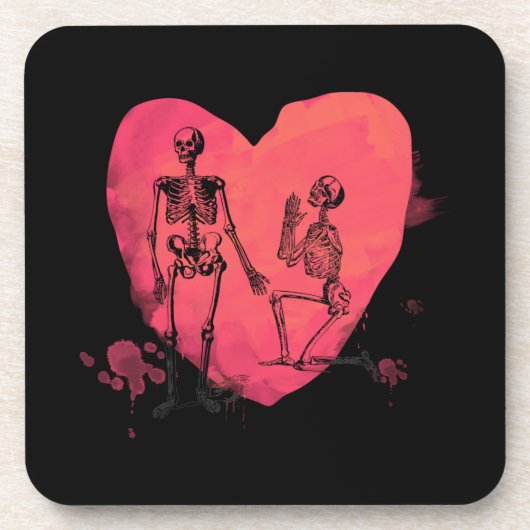 Skeleton Love Bier Onderzetter (Voorkant)