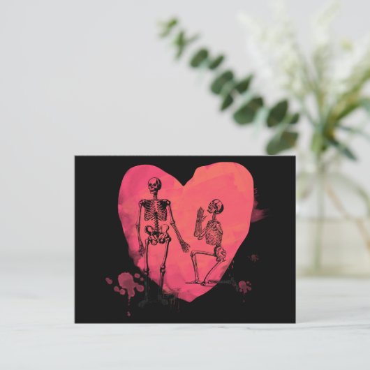 Skeleton Love Briefkaart (Staand voorkant)