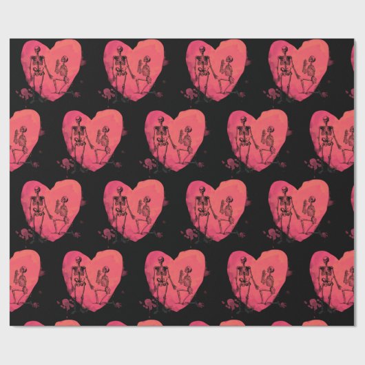 Skeleton Love Cadeaupapier (Vlak)