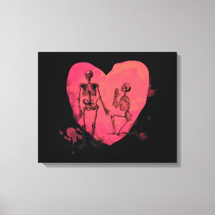 Skeleton Love Canvas Afdruk