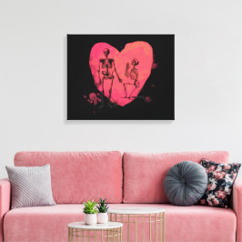 Skeleton Love Canvas Afdruk