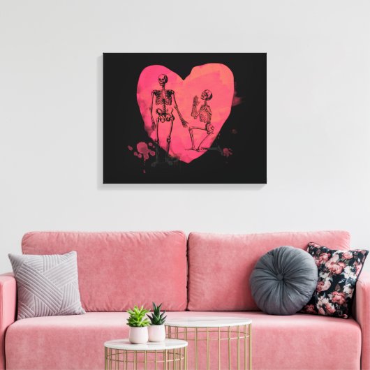 Skeleton Love Canvas Afdruk (Insitu (Woonkamer))
