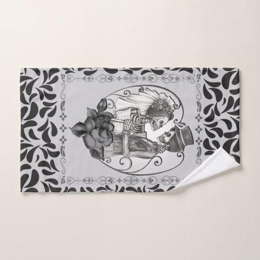 Skeleton Love Couple Marriage Dance Bad Handdoek (Handdoek)