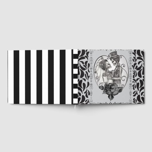 Skeleton Love Couple Marriage Dance Gothic Wedding Gastenboek (Volledig)