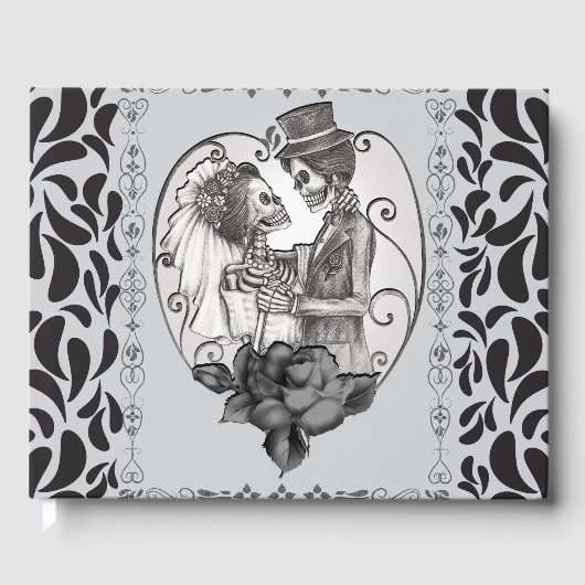 Skeleton Love Couple Marriage Dance Gothic Wedding Gastenboek (Voorkant)