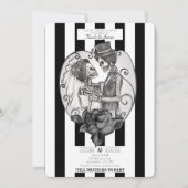 Skeleton Love Couple Marriage Dance Gothic Wedding Kaart (Voorkant)